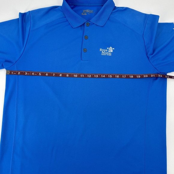 Men's Nike Tour Performance Short Sleeve Polo Shirt Blue L River Marsh Golf Club - Picture 8 of 9